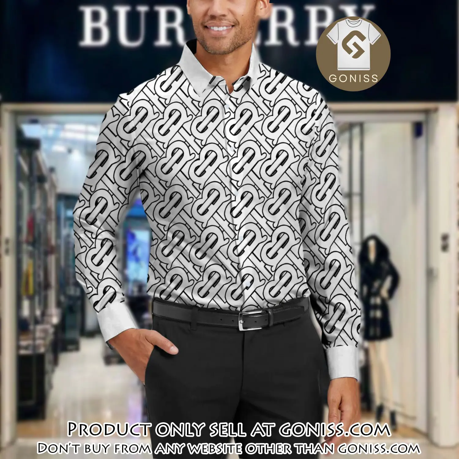 Burberry long sleeves button down shirt for elegant men lsb1015 gn1004296